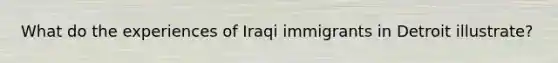 What do the experiences of Iraqi immigrants in Detroit illustrate?
