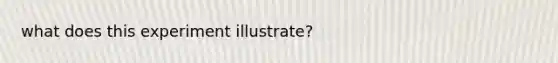 what does this experiment illustrate?