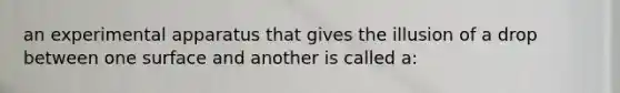 an experimental apparatus that gives the illusion of a drop between one surface and another is called a: