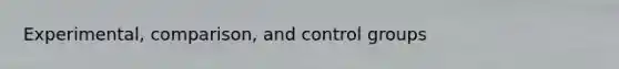 Experimental, comparison, and control groups