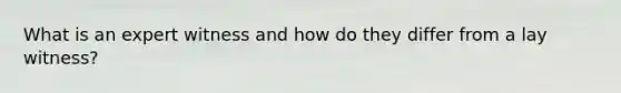 What is an expert witness and how do they differ from a lay witness?
