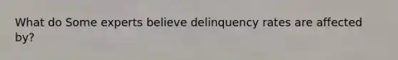 What do Some experts believe delinquency rates are affected by?