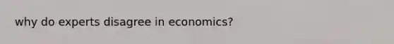 why do experts disagree in economics?