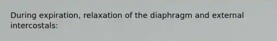 During expiration, relaxation of the diaphragm and external intercostals: