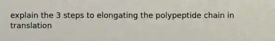explain the 3 steps to elongating the polypeptide chain in translation