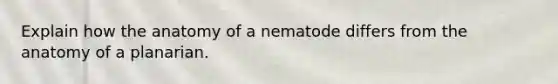 Explain how the anatomy of a nematode differs from the anatomy of a planarian.