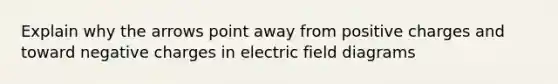 Explain why the arrows point away from positive charges and toward negative charges in electric field diagrams