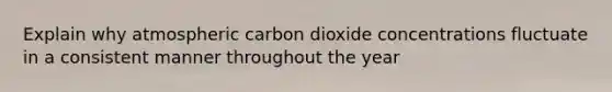 Explain why atmospheric carbon dioxide concentrations fluctuate in a consistent manner throughout the year