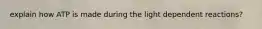 explain how ATP is made during the light dependent reactions?