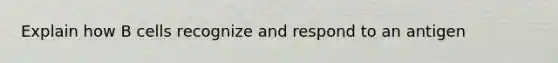 Explain how B cells recognize and respond to an antigen