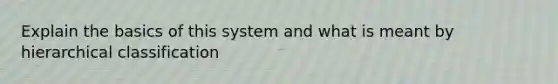 Explain the basics of this system and what is meant by hierarchical classification