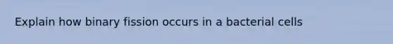 Explain how binary fission occurs in a bacterial cells