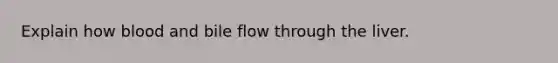 Explain how blood and bile flow through the liver.