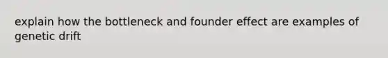 explain how the bottleneck and founder effect are examples of genetic drift