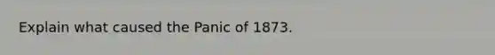 Explain what caused the Panic of 1873.