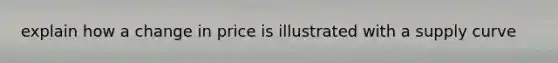 explain how a change in price is illustrated with a supply curve