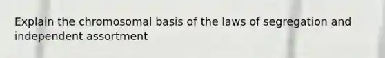 Explain the chromosomal basis of the laws of segregation and independent assortment