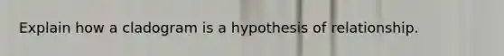 Explain how a cladogram is a hypothesis of relationship.