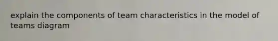 explain the components of team characteristics in the model of teams diagram