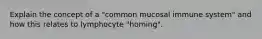 Explain the concept of a "common mucosal immune system" and how this relates to lymphocyte "homing".