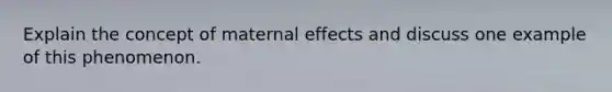 Explain the concept of maternal effects and discuss one example of this phenomenon.