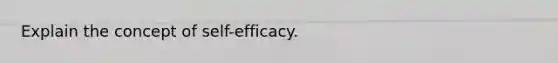 Explain the concept of self-efficacy.