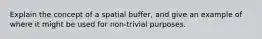 Explain the concept of a spatial buffer, and give an example of where it might be used for non-trivial purposes.