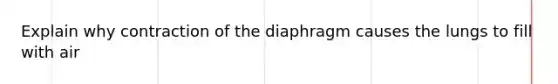 Explain why contraction of the diaphragm causes the lungs to fill with air