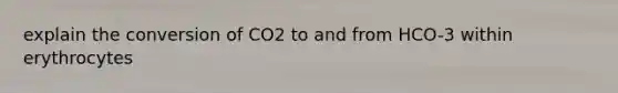 explain the conversion of CO2 to and from HCO-3 within erythrocytes