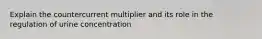 Explain the countercurrent multiplier and its role in the regulation of urine concentration