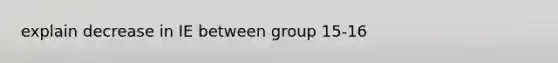 explain decrease in IE between group 15-16