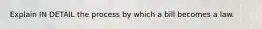 Explain IN DETAIL the process by which a bill becomes a law.