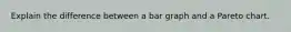 Explain the difference between a bar graph and a Pareto chart.