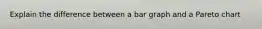 Explain the difference between a bar graph and a Pareto chart