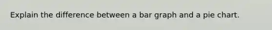 Explain the difference between a bar graph and a pie chart.