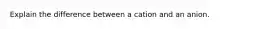 Explain the difference between a cation and an anion.