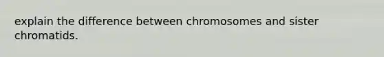 explain the difference between chromosomes and sister chromatids.