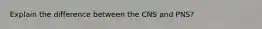 Explain the difference between the CNS and PNS?
