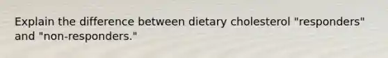 Explain the difference between dietary cholesterol "responders" and "non-responders."