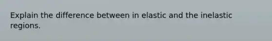 Explain the difference between in elastic and the inelastic regions.