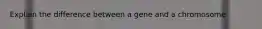 Explain the difference between a gene and a chromosome