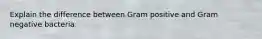 Explain the difference between Gram positive and Gram negative bacteria