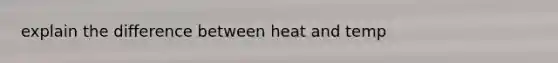 explain the difference between heat and temp