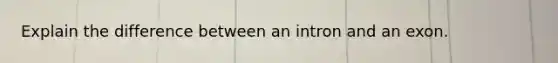 Explain the difference between an intron and an exon.