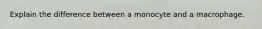 Explain the difference between a monocyte and a macrophage.