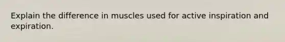 Explain the difference in muscles used for active inspiration and expiration.