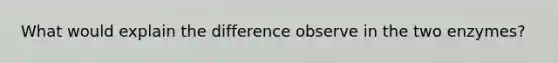 What would explain the difference observe in the two enzymes?