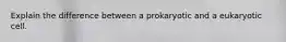 Explain the difference between a prokaryotic and a eukaryotic cell.