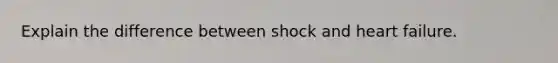 Explain the difference between shock and heart failure.