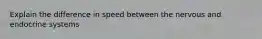 Explain the difference in speed between the nervous and endocrine systems